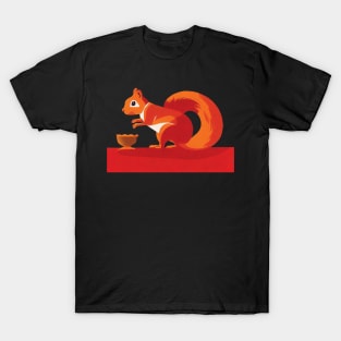 Red Squirrel Art T-Shirt